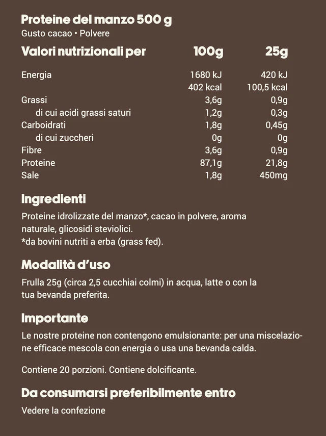 Proteine della Carne Grass Fed senza Lattosio – Nutrizione Pura e Naturale di HORMONALIA